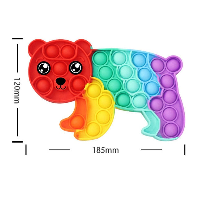 Rainbow Fidget Bubble Toys Stress Relief Squeeze for Kid Squishy Sensory Anti Stress Game Hand Simple Dimple Fidget Relax Toy