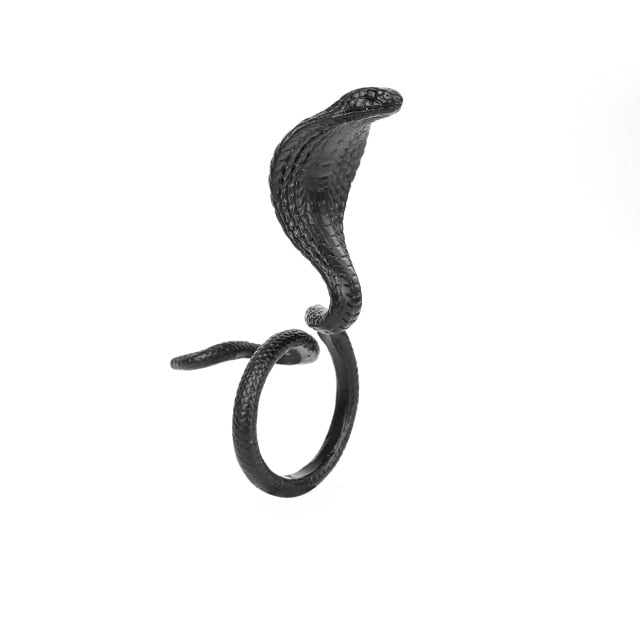 Retro Punk Snake Dragon Ring for Men Women Exaggerated Antique Siver Color Opening Adjustable Rings Anillo Hombre Bijoux