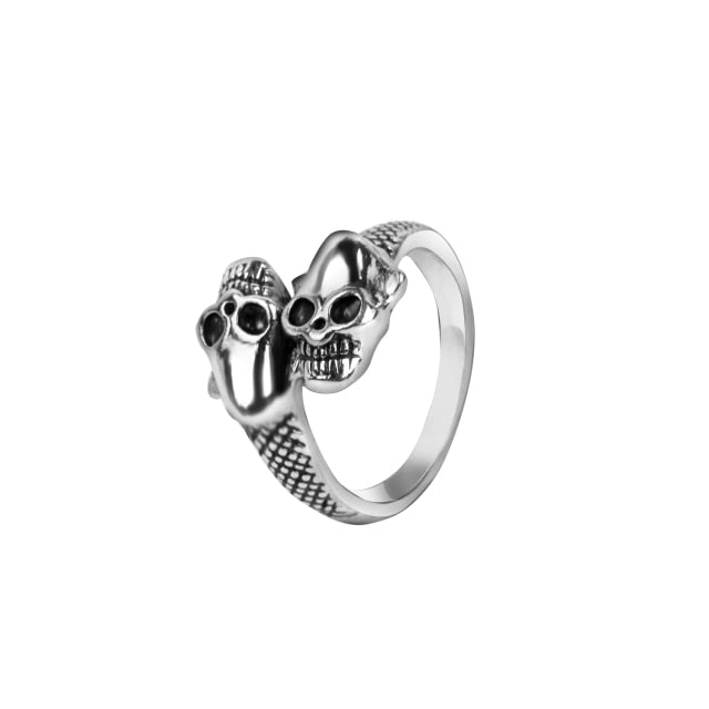 Retro Punk Snake Dragon Ring for Men Women Exaggerated Antique Siver Color Opening Adjustable Rings Anillo Hombre Bijoux