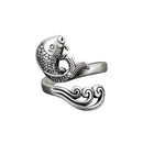 Retro Punk Snake Dragon Ring for Men Women Exaggerated Antique Siver Color Opening Adjustable Rings Anillo Hombre Bijoux