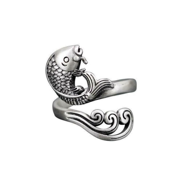 Retro Punk Snake Dragon Ring for Men Women Exaggerated Antique Siver Color Opening Adjustable Rings Anillo Hombre Bijoux