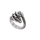 Retro Punk Snake Dragon Ring for Men Women Exaggerated Antique Siver Color Opening Adjustable Rings Anillo Hombre Bijoux