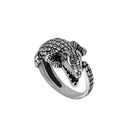 Retro Punk Snake Dragon Ring for Men Women Exaggerated Antique Siver Color Opening Adjustable Rings Anillo Hombre Bijoux