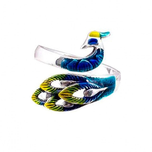 Retro Punk Snake Dragon Ring for Men Women Exaggerated Antique Siver Color Opening Adjustable Rings Anillo Hombre Bijoux