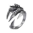 Retro Punk Snake Dragon Ring for Men Women Exaggerated Antique Siver Color Opening Adjustable Rings Anillo Hombre Bijoux