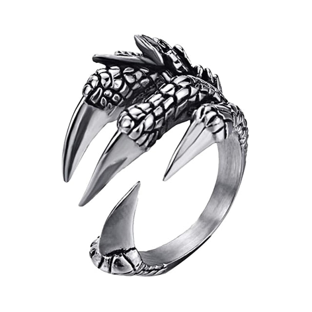 Retro Punk Snake Dragon Ring for Men Women Exaggerated Antique Siver Color Opening Adjustable Rings Anillo Hombre Bijoux