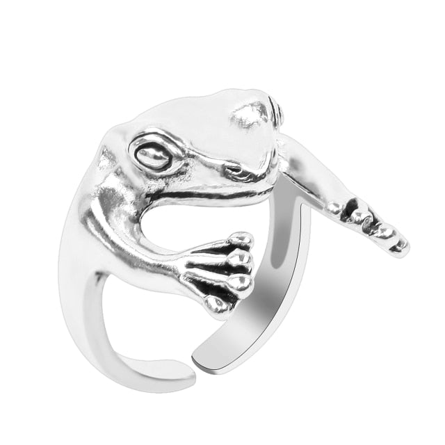 Retro Punk Snake Dragon Ring for Men Women Exaggerated Antique Siver Color Opening Adjustable Rings Anillo Hombre Bijoux