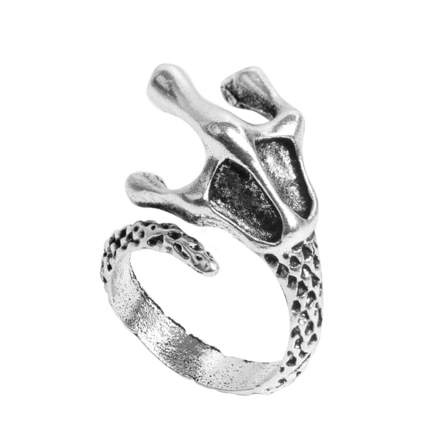 Retro Punk Snake Dragon Ring for Men Women Exaggerated Antique Siver Color Opening Adjustable Rings Anillo Hombre Bijoux