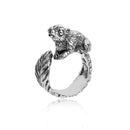 Retro Punk Snake Dragon Ring for Men Women Exaggerated Antique Siver Color Opening Adjustable Rings Anillo Hombre Bijoux