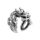 Retro Punk Snake Dragon Ring for Men Women Exaggerated Antique Siver Color Opening Adjustable Rings Anillo Hombre Bijoux
