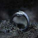 Retro Punk Snake Dragon Ring for Men Women Exaggerated Antique Siver Color Opening Adjustable Rings Anillo Hombre Bijoux