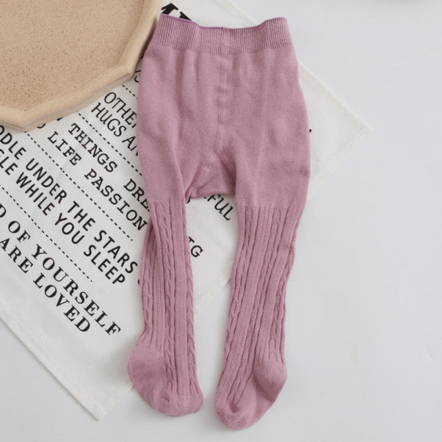 Cute Bowknot Tights for Girls Knitted Cotton Winter Girls Tights High Waist Children Pantyhose Baby Girl Toddler Tights 0-8 Yrs