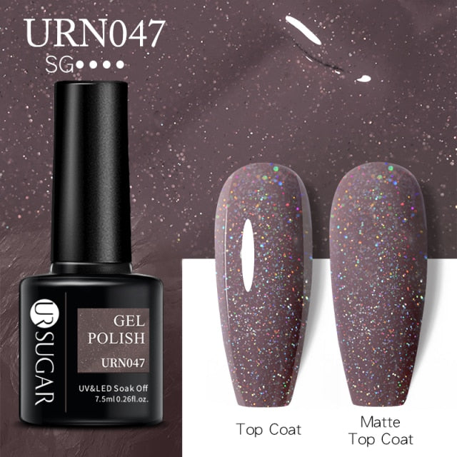 UR SUGAR 7.5ml Dark Purple Gel Nail Polish Soak Off UV LED Semi Permanent Gel Varnishes Manicure Nails Art Matte Top Coat Needed