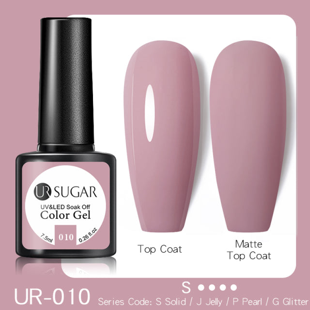 UR SUGAR 7.5ml Purple Color Gel Nail Polish Matte Top Coat Semi Permanent Soak Off Nail Art UV Gel Varnish All For Manicure
