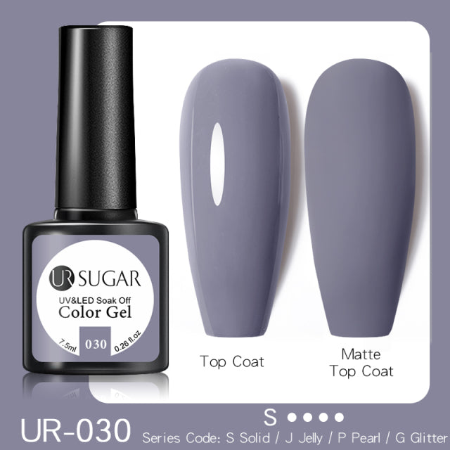 UR SUGAR 7.5ml Purple Color Gel Nail Polish Matte Top Coat Semi Permanent Soak Off Nail Art UV Gel Varnish All For Manicure