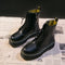 2021 Motorcycle Women's Boots Winter Soft Leather Shoes Black Botas Wedges Female Lace Up Platforms Women White Botas Mujer