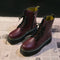2021 Motorcycle Women's Boots Winter Soft Leather Shoes Black Botas Wedges Female Lace Up Platforms Women White Botas Mujer
