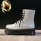 2021 Motorcycle Women's Boots Winter Soft Leather Shoes Black Botas Wedges Female Lace Up Platforms Women White Botas Mujer