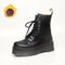 2021 Motorcycle Women's Boots Winter Soft Leather Shoes Black Botas Wedges Female Lace Up Platforms Women White Botas Mujer
