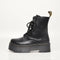 2021 Motorcycle Women's Boots Winter Soft Leather Shoes Black Botas Wedges Female Lace Up Platforms Women White Botas Mujer