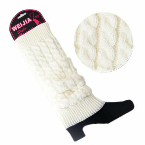 Winter Women Fashion Warm Knit Solid Leg Warmers Knee High Crochet Socks Boot Cuffs Beenwarmers