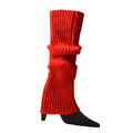 Winter Women Fashion Warm Knit Solid Leg Warmers Knee High Crochet Socks Boot Cuffs Beenwarmers