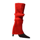 Winter Women Fashion Warm Knit Solid Leg Warmers Knee High Crochet Socks Boot Cuffs Beenwarmers