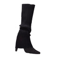 Winter Women Fashion Warm Knit Solid Leg Warmers Knee High Crochet Socks Boot Cuffs Beenwarmers