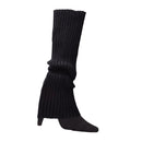 Winter Women Fashion Warm Knit Solid Leg Warmers Knee High Crochet Socks Boot Cuffs Beenwarmers