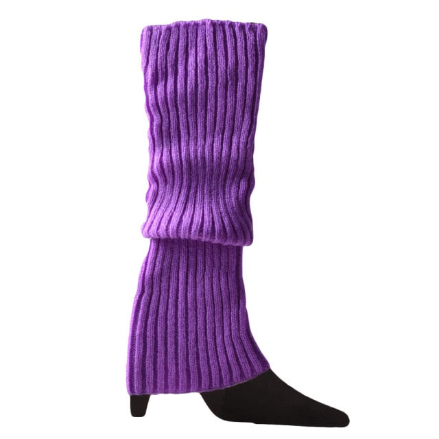 Winter Women Fashion Warm Knit Solid Leg Warmers Knee High Crochet Socks Boot Cuffs Beenwarmers