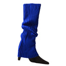 Winter Women Fashion Warm Knit Solid Leg Warmers Knee High Crochet Socks Boot Cuffs Beenwarmers