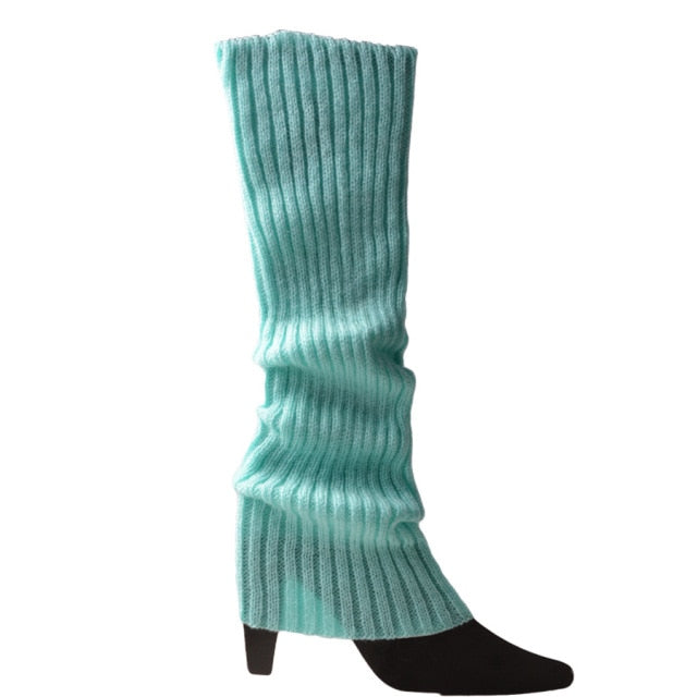 Winter Women Fashion Warm Knit Solid Leg Warmers Knee High Crochet Socks Boot Cuffs Beenwarmers