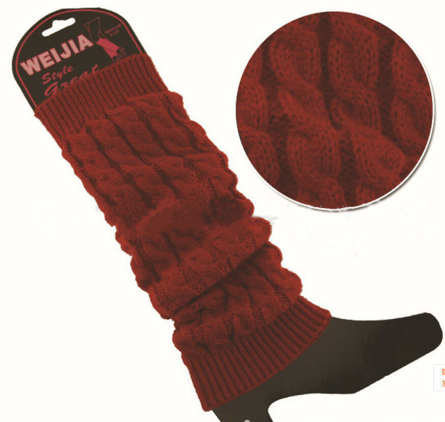 Winter Women Fashion Warm Knit Solid Leg Warmers Knee High Crochet Socks Boot Cuffs Beenwarmers