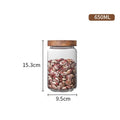 Wood Lid Glass Airtight Canister Kitchen Storage Bottles Jar Sealed Food Container Tea Coffee Beans Grains Candy Jars Orgnizer