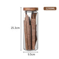 Wood Lid Glass Airtight Canister Kitchen Storage Bottles Jar Sealed Food Container Tea Coffee Beans Grains Candy Jars Orgnizer