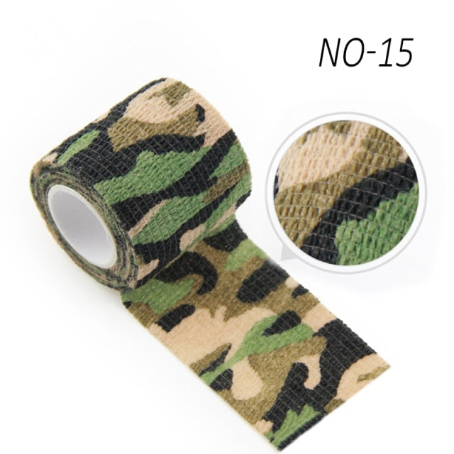 4.5m Camouflage Elastic Wrap Tape Hunt Disguise Elastoplast Self Adhesive Sports Protector Knee Finger Ankle Athletic Bandage