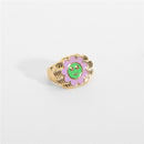 New Funny Monster Open Rings Dripping Oil Purple Cute Women's Ring Design Smile Fashion Ring Wholesale Jewelry