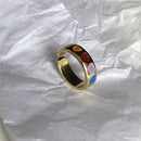 New Funny Monster Open Rings Dripping Oil Purple Cute Women's Ring Design Smile Fashion Ring Wholesale Jewelry