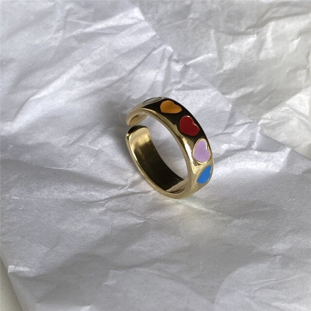 New Funny Monster Open Rings Dripping Oil Purple Cute Women's Ring Design Smile Fashion Ring Wholesale Jewelry