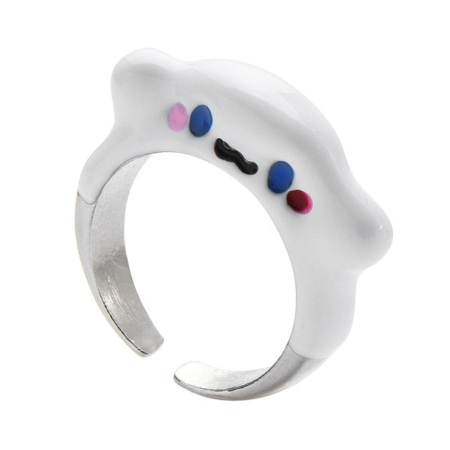 New Funny Monster Open Rings Dripping Oil Purple Cute Women's Ring Design Smile Fashion Ring Wholesale Jewelry