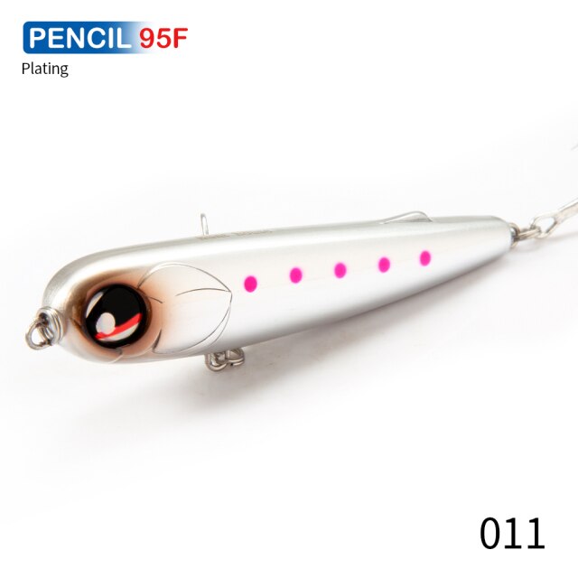 Hunthouse floating popper pencil lure fishing wobbler WTD 95mm/18g Saltwater topwater surface Pesca Stick Bass Plastic Walker