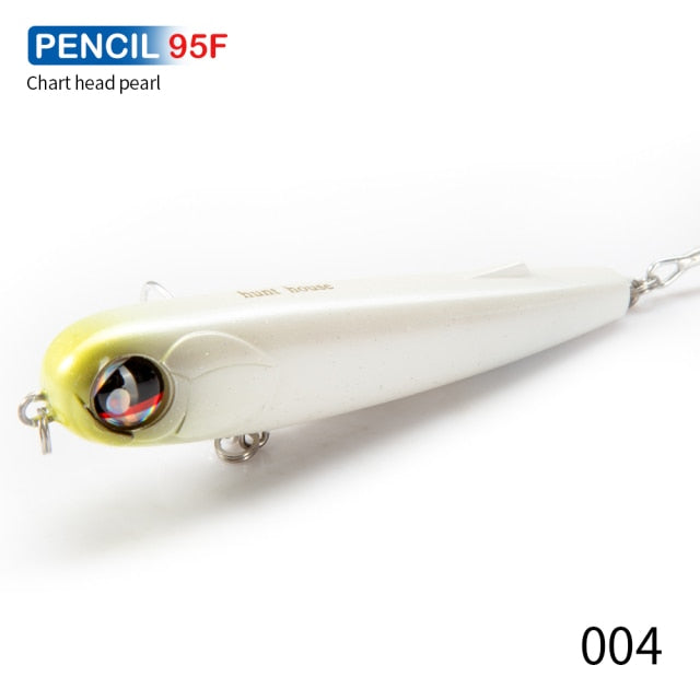 Hunthouse floating popper pencil lure fishing wobbler WTD 95mm/18g Saltwater topwater surface Pesca Stick Bass Plastic Walker