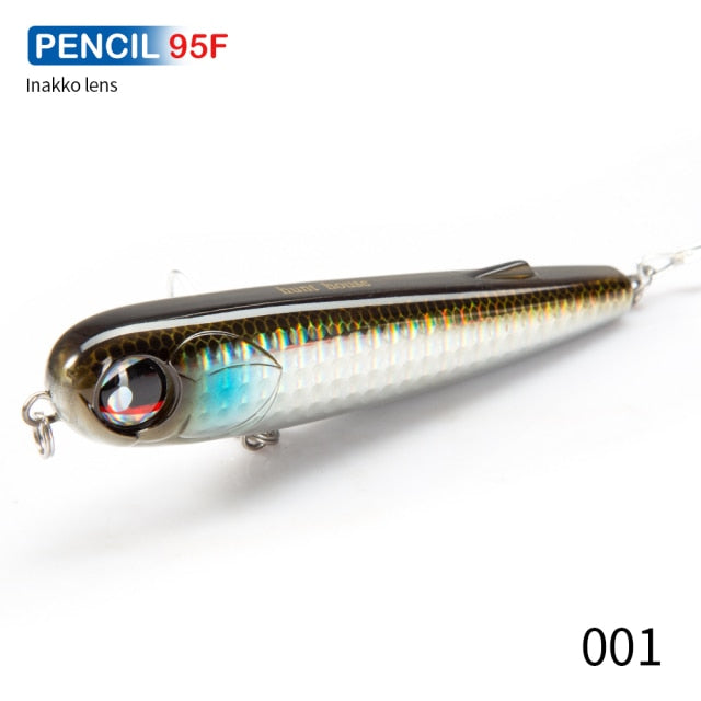 Hunthouse floating popper pencil lure fishing wobbler WTD 95mm/18g Saltwater topwater surface Pesca Stick Bass Plastic Walker