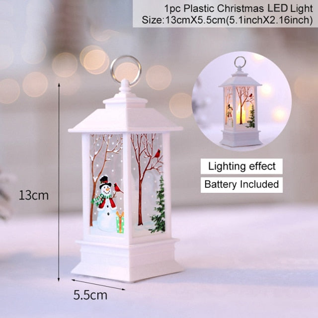 Christmas Lantern Light Merry Christmas Decorations for Home 2021 Navidad Christmas Tree Ornaments Xmas Gifts New Year 2022