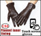 Women's sheepskin gloves winter warmth plus velvet short thin touch screen driving female color leather gloves new high-end 2021