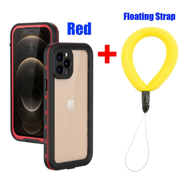 IP68 Waterproof For IPhone 13 12 11 Pro Max XS Max XR 678 Case RedPepper Clear Armor Cover Diving Underwater Swim Outdoor Sports