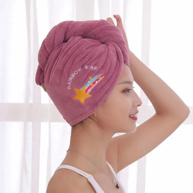 Women Girl's Magic Microfiber Shower Cap Towel Bath Hats for Women Dry Hair Cap Quick Drying Soft for Lady Turban Head