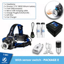 LED Headlamp Fishing Headlight T6/L2/V6 3 Modes Zoomable Waterproof Super bright camping light Powered by 2x18650 batteries