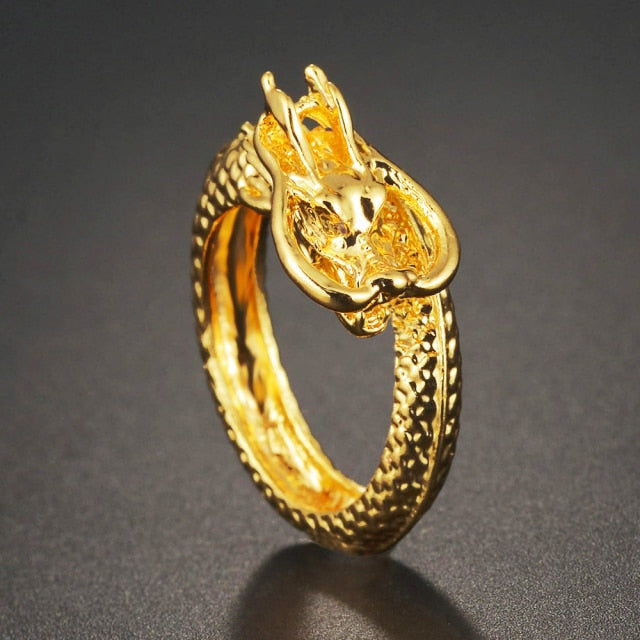 Rings for Men Women Punk Goth Snake Dragon Silver Color Ring Exaggerated Adjustable Chic Party Gift Jewelry Mujer Bijoux