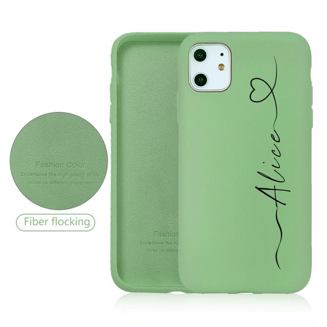 Custom Name for iPhone 13 Pro Case DIY Letters 12 8 Plus SE 2020 Cover Girls Silicone For iPhone 11 Pro Max Funda X XS XR 6 7 10